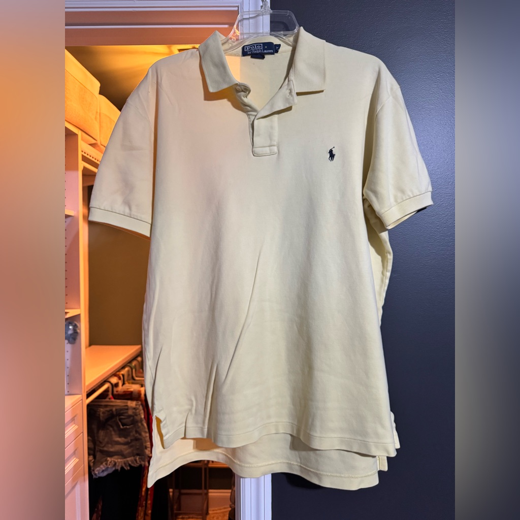 Polo By Ralph Lauren Mens Light Yellow Polo Shirt